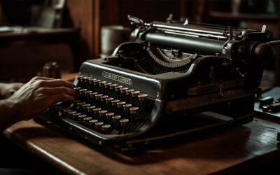 Fake copywriting typewriter